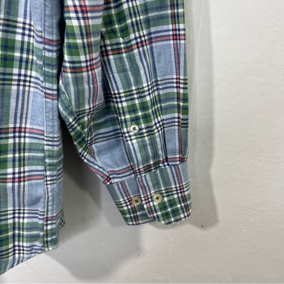 Southern Tide Green Blue Pastel Plaid Classic Fit Cotton Button Down Shirt XL - Picture 8 of 11